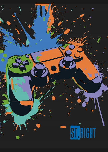 ZESZYT W KRATKĘ A5 32 KARTKI LAMINOWANY GAMINGOWY GAME ZONE ST.RIGHT