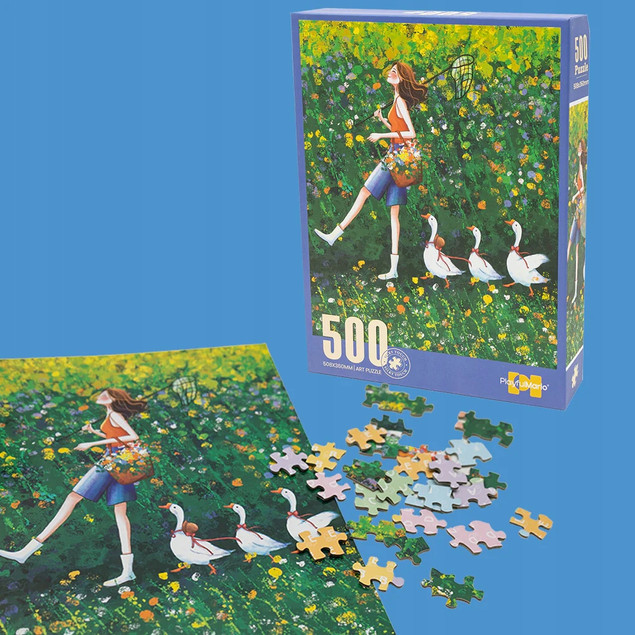 Puzzle Askato 500 el. Dwustronne Dziewczyna z Gąskami +12 lat