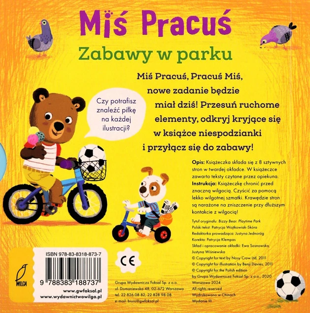 Miś Pracuś w parku