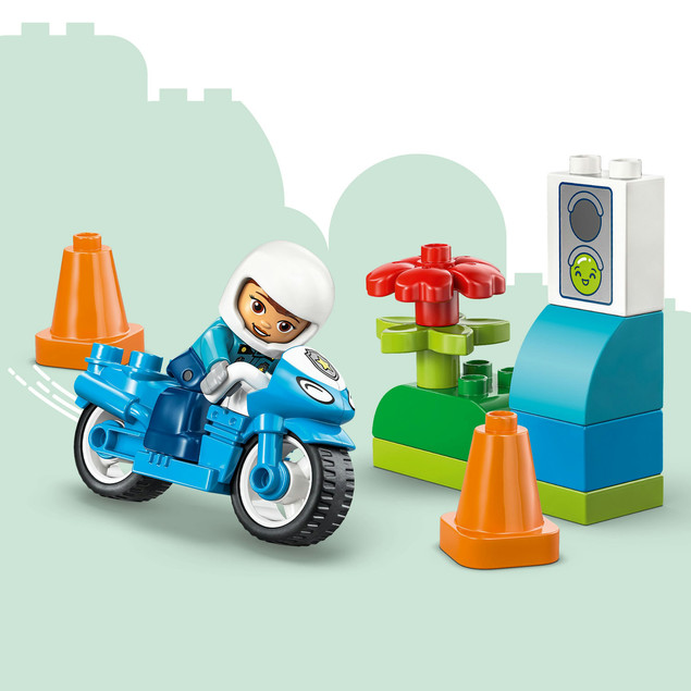 LEGO DUPLO 10471 Niebieski Motocykl Policyjny Zestaw Edukacyjny dla Maluchów