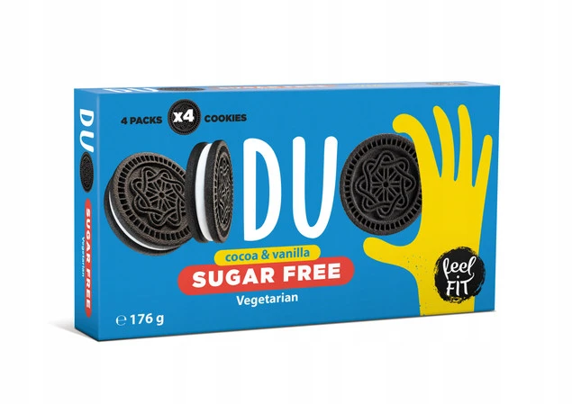 Feel FIT Duo Sugar Free Ciastka kakaowe z kremem o smaku waniliowym