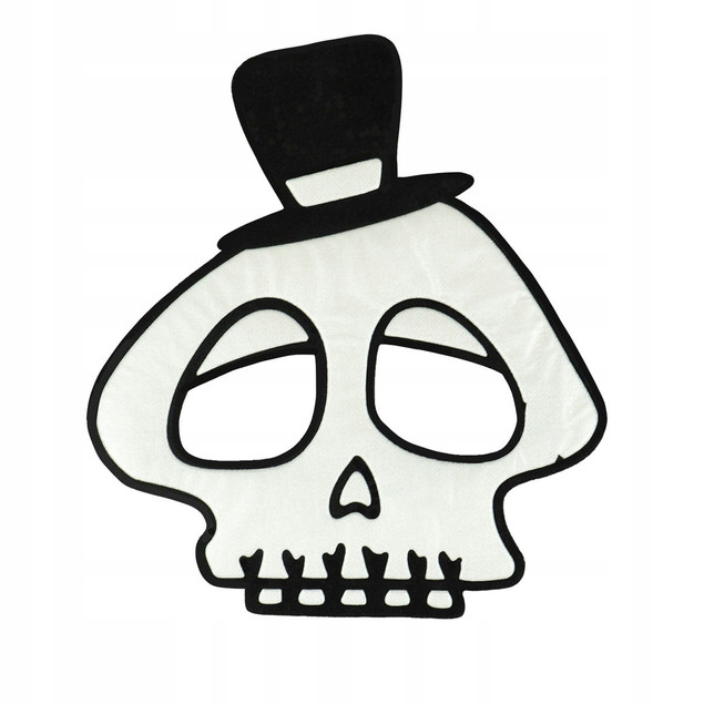 Maska na Halloween czaszka flokowana maska przebranie na halloween szkielet