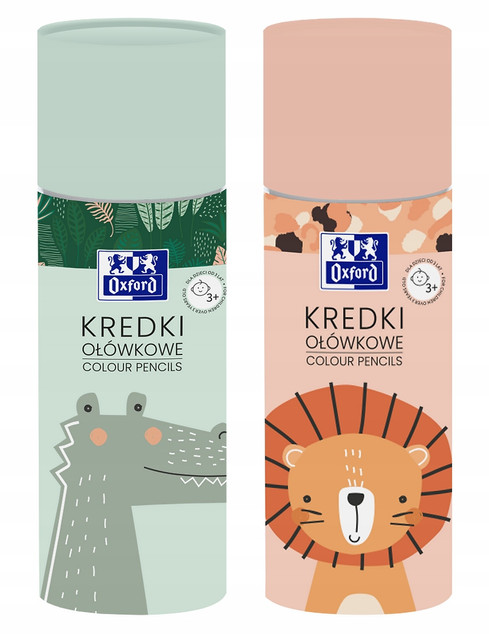 Kredki Ołówkowe Oxford Kids Tuba 24+2 Kolory Miękkie Temperowanie
