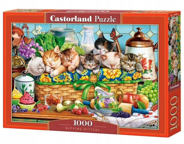 Puzzle 1000 Układanka Kotki KOTY W Koszu Owoce Kotek Śpiące 9+ Castorland