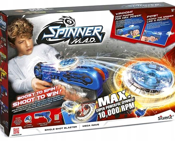 Pistolet Silverlit Spinner Shot Blaster Zielony 86300 z 1 Spinnerem
