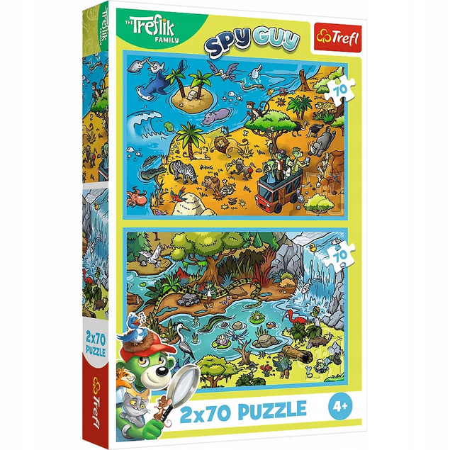 TREFL Puzzle 2x70 Trefliki w Krainie Zwierząt 34445