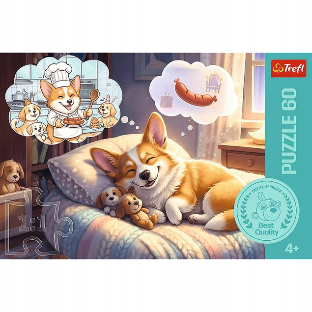 Puzzle Trefl 60 elementów Corgi w Krainie Snów