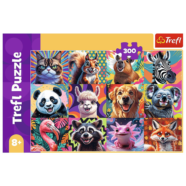 Trefl Puzzle 300 el. Zabawne portrety zwierząt