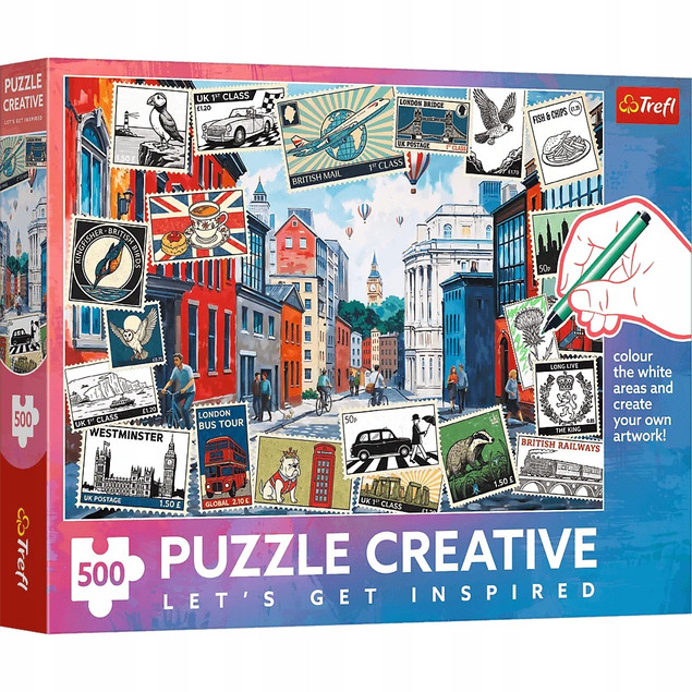 Puzzle Trefl 500 el. Pozdrowienia z Londynu do Kolorowania Creative