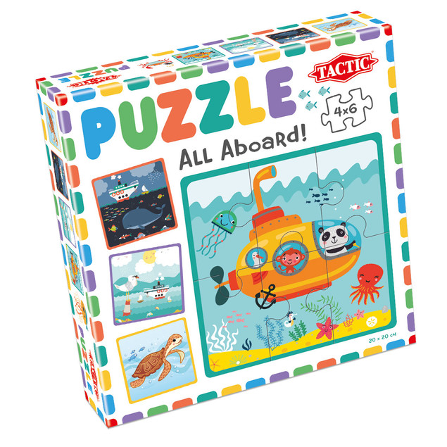 Puzzle Tactic 6 el. Moje Pierwsze Puzzle "Wszyscy na pokład!" Dzieci 3+ (4 układanki)