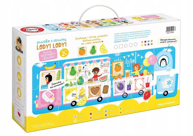 Puzzle Z Dziurką Edukacyjna Układanka Lody! Lody! 23el. 2+ CzuCzu