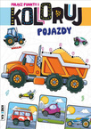 Kolorowanka Połącz Punkty i Koloruj POJAZDY Malowanka Books&Fun