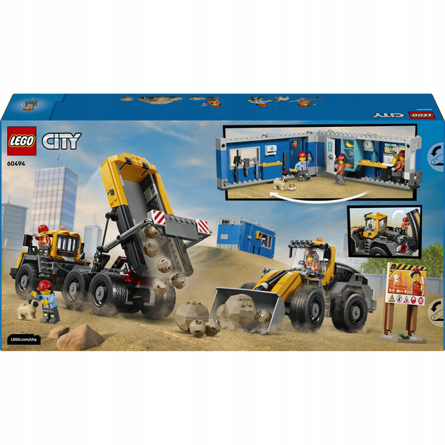 LEGO City 60494 Wywrotka i Ładowarka Czołowa – Plac Budowy