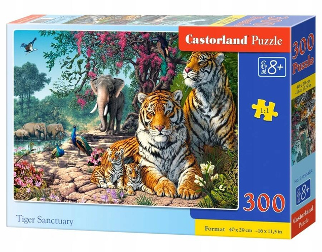 Puzzle 300 Układanka Zwierzęta TYGRYS Tygrysy Dzikie Zwierzęta 8+ Castor