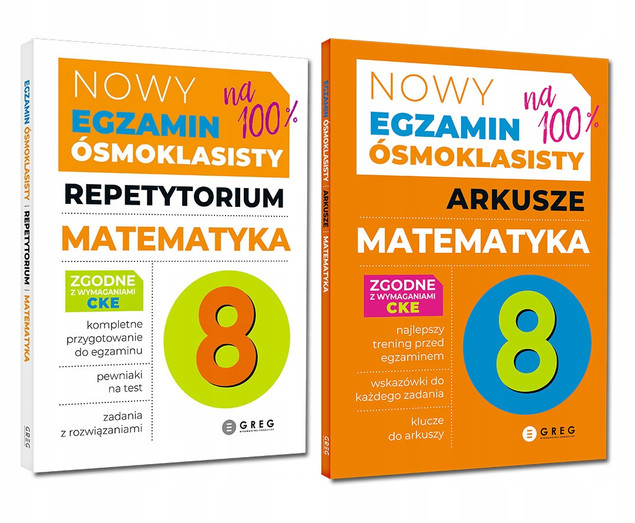 Egzamin Ósmoklasisty KOMPLET Repetytorium Arkusze MATEMAYKA Greg