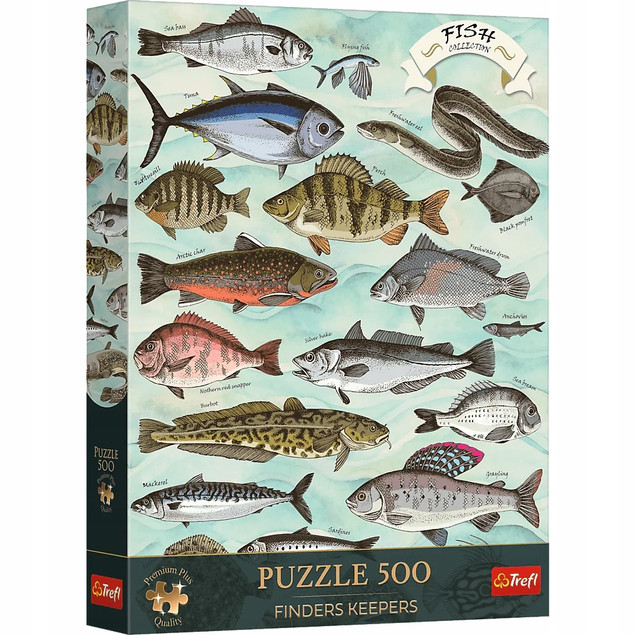 Puzzle 500 TREFL Finders Keepers: Ryby - Podwodny Leksykon Premium Plus