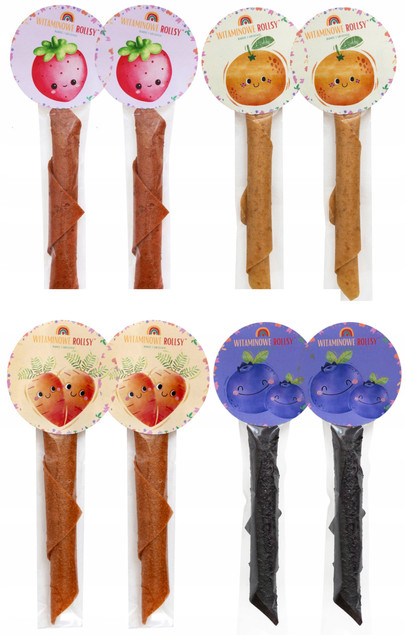 NATURALNIE ZDROWI Rolls Owocowy SOLO Przekąska Dla Dzieci MIX SMAKÓW 8g x8