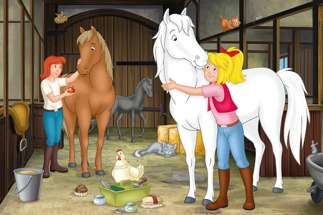 Schmidt Spiele Puzzle Bibi & Tina 4w1 (2x100, 2x150 el.) w Metalowej Skrzynce