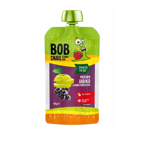 Bob Snail MUS OWOCOWY Bez Cukru PRZECIER Smoothie MIX SMAKÓW 120g x14