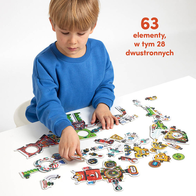 Puzzle Kreatywne Robot Lab 8 Układanek 63el. 3+ CzuCzu