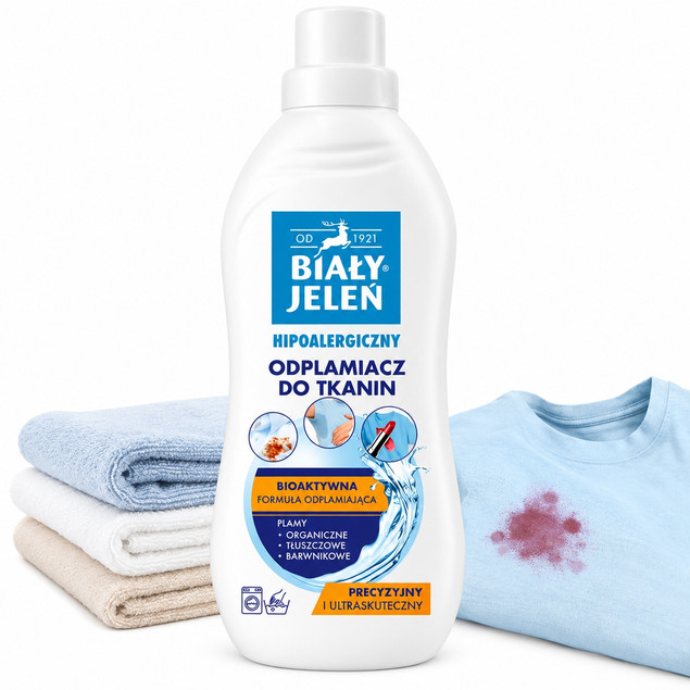 Odplamiacz do tkanin Biały Jeleń 1l hipoalergiczny