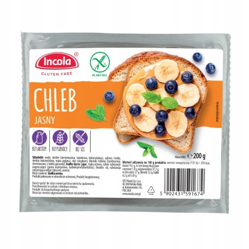 Incola Chleb jasny bezglutenowy 200 g