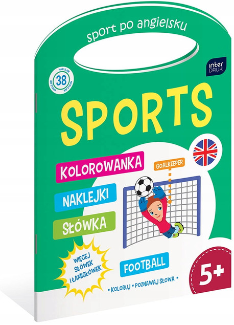 INTERDRUK Kolorowanka z Naklejkami Nauka Angielskiego Sport