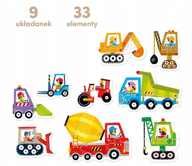 Puzzle progresywne Pojazdy na Budowie CzuCzu