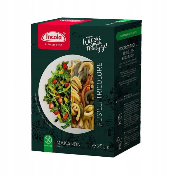 Incola Makaron bezglutenowy Fusilli tricolore 250 g
