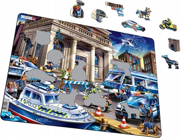 Układanka Larsen Policja 43 elementy | Puzzle Ramkowe dla Dzieci 5+