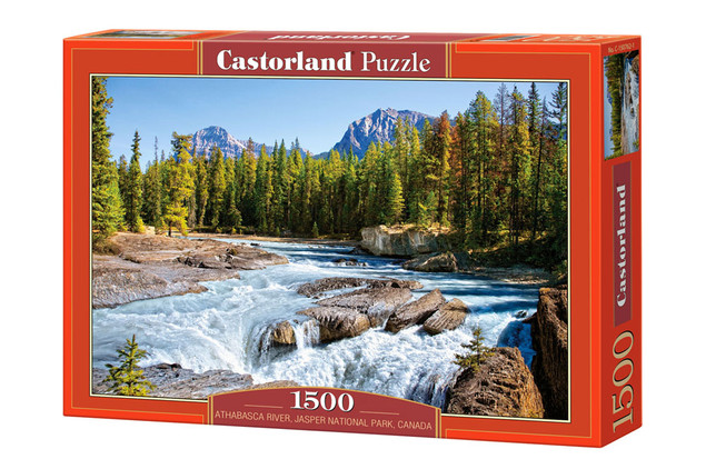 Puzzle 1500 Układanka Góry Las Rzeka KRAJOBRAZ Skały Kanada 9+ Castor