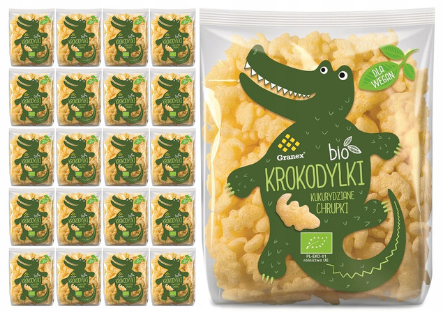 Chrupki Kukurydziane Krokodylki BIO 80g GRANEX x21