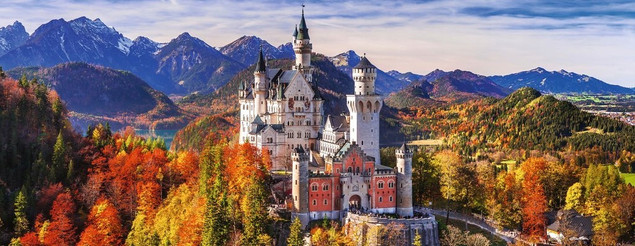 Puzzle panoramiczne Zamek Neuschwanstein 1000 elementów