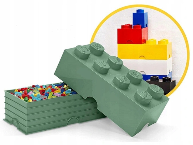 Pojemnik LEGO Storage Brick 8 Klocków Ciemny Zielony Organizer