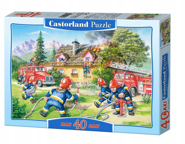 Puzzle 40 Maxi Układanka Dla Dzieci STRAŻ POŻARNA Gaszenie Pożaru 4+ Castor