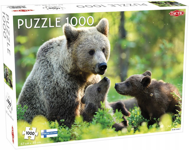 Puzzle Tactic Bear Family 1000 elementów - Wyprodukowano w Finlandii