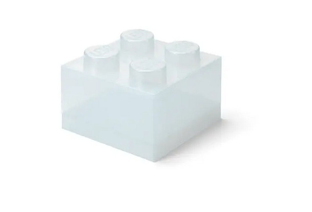 LEGO Pojemnik Klocz 2x2 Organizer Transparentny Brokatowy Szary 25 cm 40090803