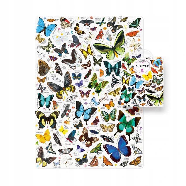 Ułożone puzzle Puzzlove CzuCzu Motyle 200 elementów – zbliżenie na detale i kolory