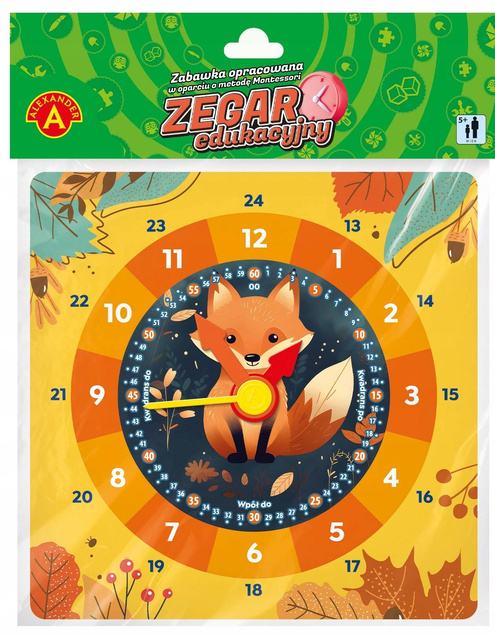 Zegar Zabawka Edukacyjna Tekturowa Lis Lisek 5+ Alexander 2794