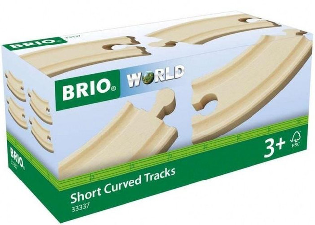 Drewniane tory Brio krótkie zakręty 4 szt. do rozbudowy toru kolejowego