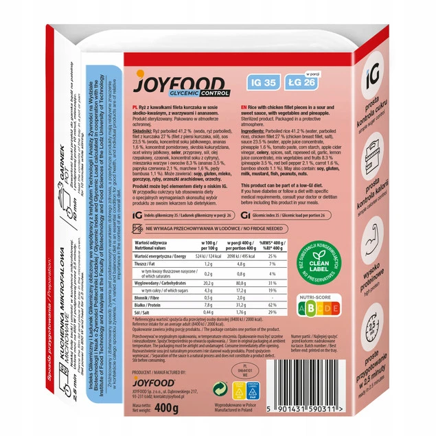 Przygotowanie Joyfood Kurczak słodko-kwaśny