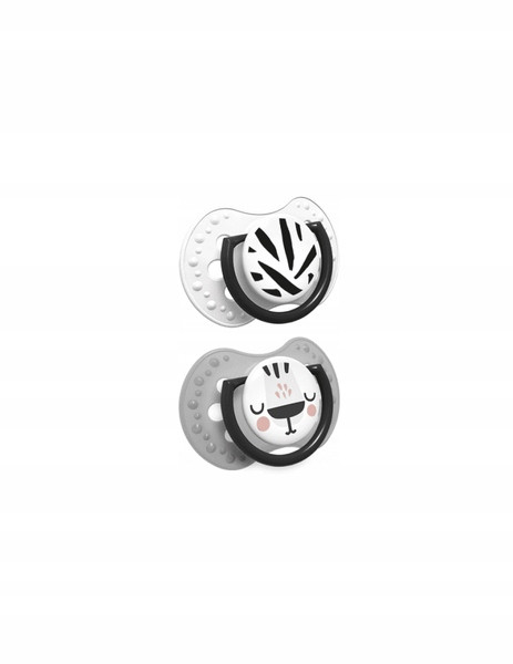 LOVI Smoczek Silikonowy Dynamiczny 6-18m 2 szt. Salt & Pepper