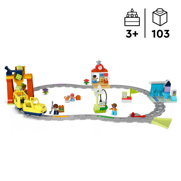 LEGO DUPLO 10428 Duży Interaktywny Pociąg Miejski Push&Go z Dźwiękiem i Światłem