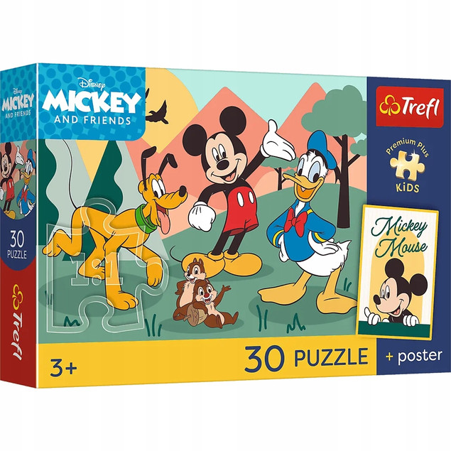 Puzzle Trefl 30 el. Bajkowe Chwile + Plakat Kolekcjonerski Disney