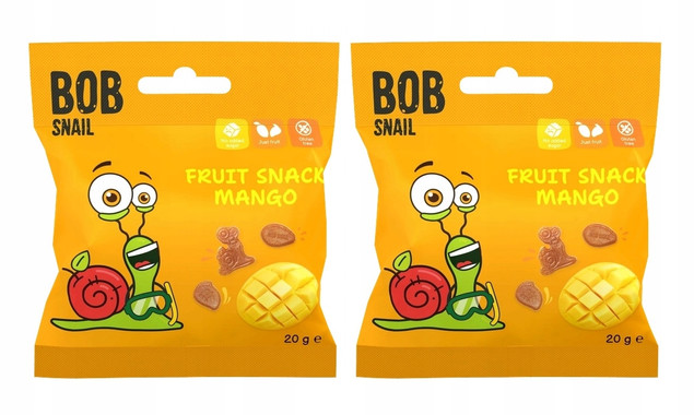 Żelki Mango Bob Snail - Bez Cukru, 2x20g