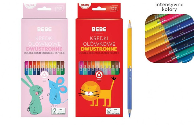 Kredki ołówkowe dwustronne BB Kids 12/24 kol.