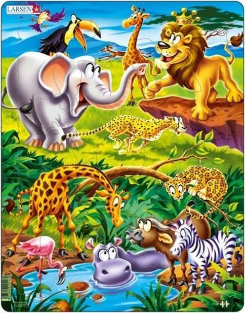 Puzzle Larsen 18 el. Układanka Król Lew Safari dla Dzieci