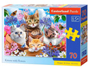 Puzzle 70 Układanka Zwierzęta KOTY KWIATY Kotki Kociaki Słodkie 5+ Castor