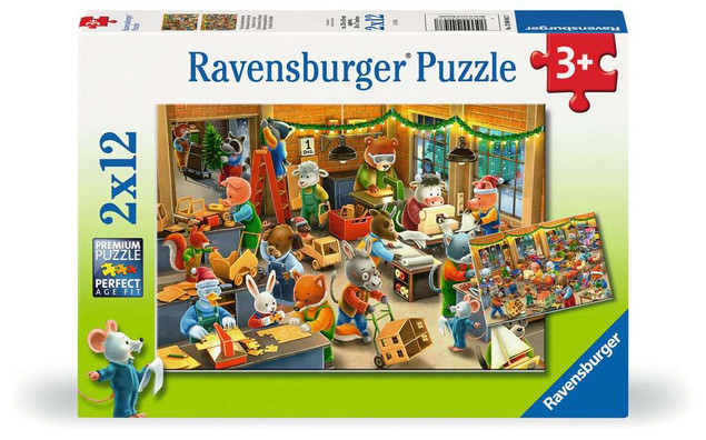 Puzzle dla dzieci 2D: Warsztat świąteczny 2x12el Ravensburger