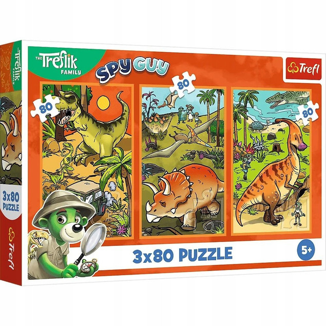 PUZZLE 3X80 TREFLIKI W ŚWIECIE DINOZAURÓW TREFL